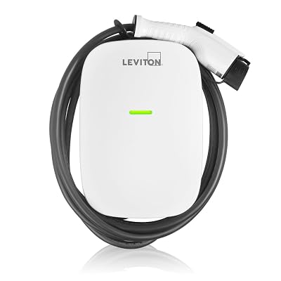 Leviton Level 2 EV Charger, 48 Amp, 208/240 VAC, 11.6 kW Output, 18' Charging Cable, Indoor/Outdoor Hardwired EV Charging Station, EV480 EVSE