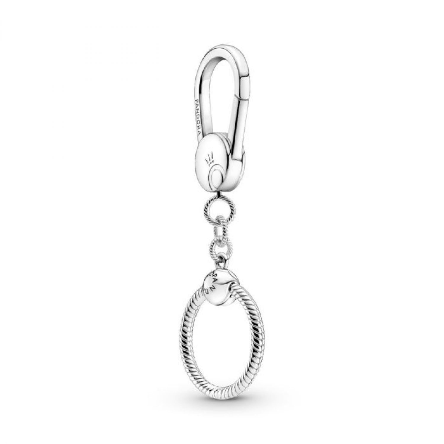 Pandora Icons Sterling silver bag charm holder with small Pandora O pendant — image 1