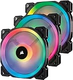 Corsair LL Series LL120 RGB 120mm Dual Light Loop RGB LED PWM Fan 3 Fan Pack with Lighting Node Pro (Renewed)