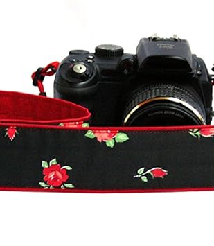 Rosas correa de cámara. Rojo. Acolchado Cámara correa. Canon Nikon ...