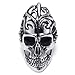 KONOV Large Biker Mens Gothic Skull Stainless Steel Ring, Black Silver