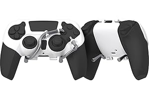 EXknight Leverback FPS Mechanical Paddles Attachment, Back Buttons Gaming Paddles for PS5 Controller (White)