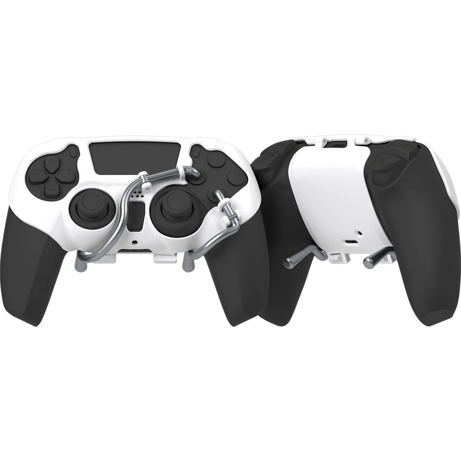 EXknight Leverback FPS Paddles Attachment, Back Buttons Gaming Paddles for PS5 Controller (White)