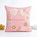 Challyhope Merry Christmas Romantic Lovely Throw Pillow Cases Linen Sofa Cushion Cover Home Decor Pillow Shell (Pink E)