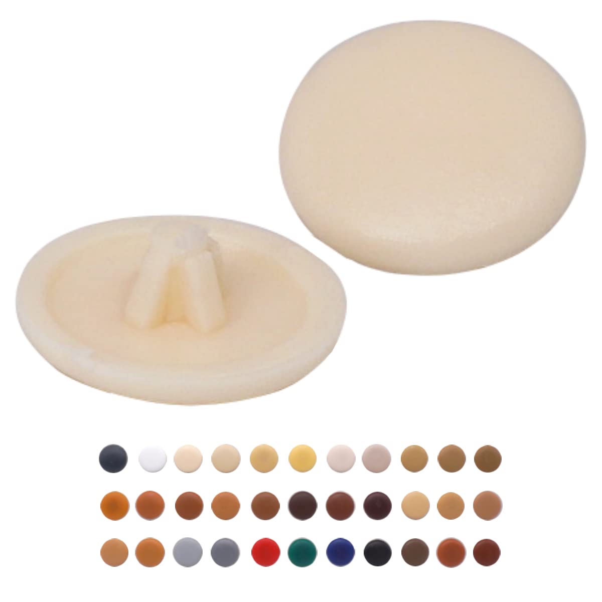 (Pack of 50 pcs) Pozi Screw Cover Caps 12 mm Diameter, Pozidriv Head Clip On Plastic Covers, Furniture Decorative Cap (50, Cream S2)