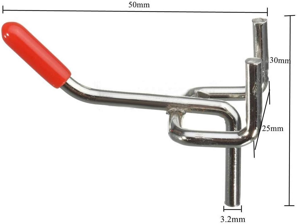 25x 50mm Single Pegboard Hooks Board Slat Wall Retail Display Shop Peg Fits 25mm