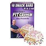 FITCRUNCH Snack Size Protein Bars | Designed by Robert Irvine | World’s Only 6-Layer Baked Bar | Just 3g of Sugar & Soft Cake Core (18 Snack Size Bars, Birthday Cake)