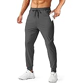 Aolesy Men's Joggers with Zipper Pockets Tapered Workout Sweatpants for Men Athletic Track Pants for Gym Running