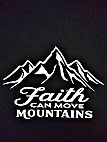 Chase Grace Studio Faith Can Move Mountains Hope Vinyl Decal Sticker|White|Cars Trucks SUVs Vans Laptops Walls Glass Metal|6.5" X4.75"|CGS966