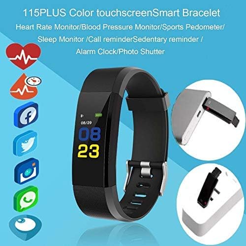 Unistore [All New 2019 Arival] F3 Rechargeable Activity Tracker. Bluetooth Waterproof smartwatch with 9+ Features Including Heart Rate,Blood Pressure,Step Counter,Calorie Watch and Much More-Black