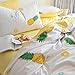 VClife Yellow Pineapple Print Bedding Sets 100% Cotton Full/Queen Size Geometric Pattern Duvet Cover Sets for Boy Girl Teens Fashion Fruits Plant Quilt Cover Sets