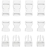 honigo Milky-White Quick Side Release Buckle Flat 1 Inch Wide 8 pcs One Side Adjustable Clips Snaps Heavy Duty Plastic Replacement for Nylon Strap Boat Cover Backpack Nylon Webbing Belt
