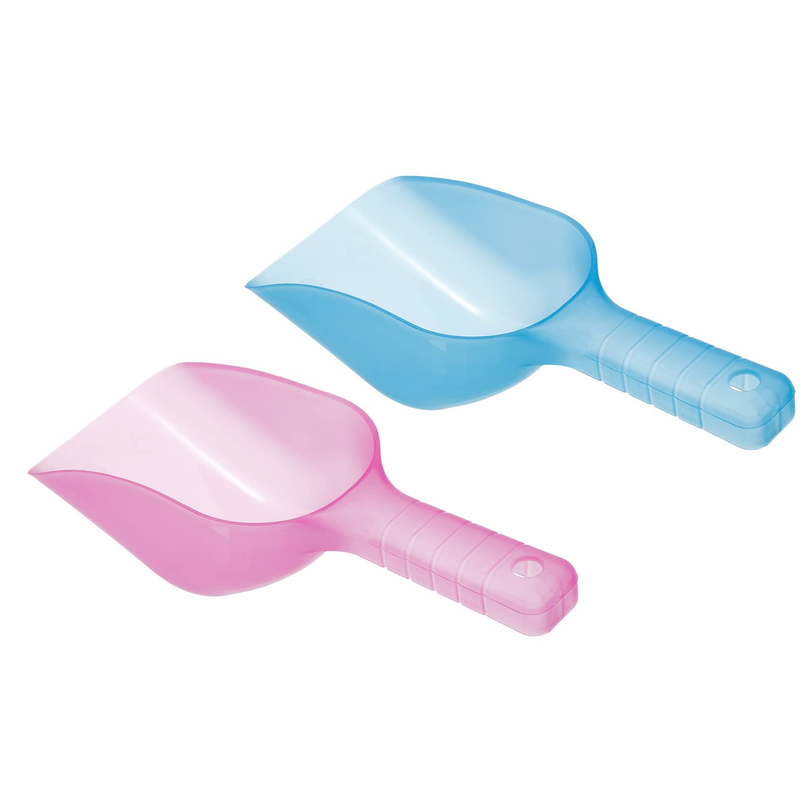 PATIKIL Ice Scoop, 1 Set Plastic 5.9 x 3.3 x 2.4 Ice Maker Shovel for Kitchen Bar Party, Blue, Pink