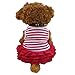 Binmer(TM)Cute Dog Clothes Pet Dog Costume Stripe T-shirt Skirt Puppy Princess Dress Dog Apparel (Red, XS)