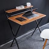 JIWU 2-Form Folding Study Desk for Small Space Home Corner Desks Simple Computer Desk Laptop Writing Table