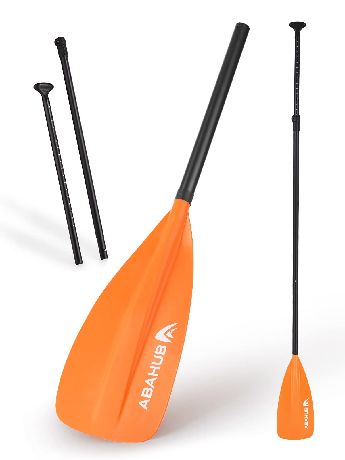 Abahub SUP Paddles - 3 Piece Adjustable Stand up Paddle - Lightweight Oar for Paddleboard, Aluminum Alloy PU Coated Shaft 68" - 84", Black Plastic Nylon Blade