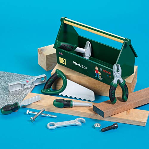Theo Klein 8573 Werkzeug-Box | 7-teiliges Werkzeug-Set | Stabile Box mit praktischem Tragegriff | Maße: 30,25 cm x 14 cm x 17,25 cm | Spielzeug für Kinder ab 3 Jahren – Bild 6