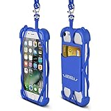 2 in 1 Cell Phone Lanyard Strap Case, Universal Smartphone Neck Laniard Shockproof Cover with ID Card Holder Necklace Tether for iPhone 4 5 6 6s 7 Plus SE IPod Touch