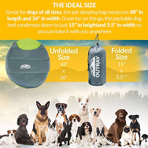 image for Outrav Dog Sleeping Bag - Camping Dog Bed - Extra Durable Waterproof D