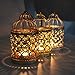 Ciaoed Small Decorative Tealight Lantern Vintage Birdcage Style,Table Decoration of Party,2 Pack (Rose Gold)