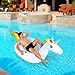 OlarHike Rainbow Unicorn Pool Floats, Giant Inflatable Blow Up Pool Float for Adults & Kids with Cup Holder, Ride-On Pool Raft for Ocean, Lake, Pool or Beach