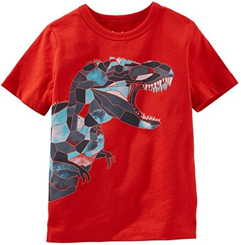 Little Boys' Kids Shorts Sleeve T-Shirts and Tops (4T(3-4T), Red)