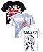 Marvel Little Boys' 3-Pack T-Shirt, Black/Gray/White, 4