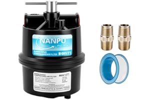 NANPU 1/2" NPT Sub-Micronic Compressed Air Filter Kit – 0.01 Micron Filtration for Spray Guns, Air Tools & CNC – Industrial Moisture & Oil Removal, 100 CFM