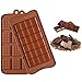 4 Pack Silicone Chocolate Molds, SENHAI 2 Types of Break Apart Non-Stick Candy Protein and Energy Bar Mold Baking Tray