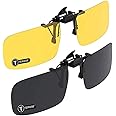 TERAISE Polarized Clip on Sunglasses Over Prescription Glasses Anti-Glare UV400 for Men Women Driving Travelling Outdoor