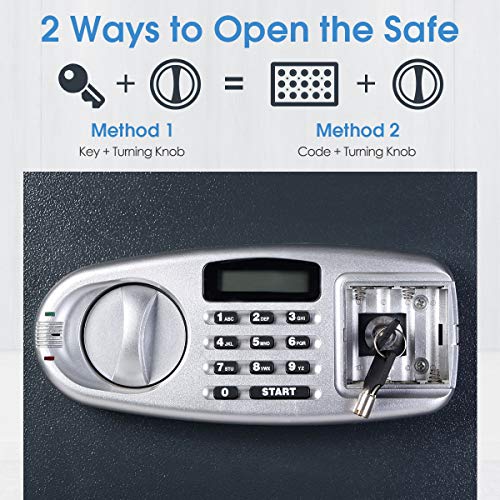 Giantex Safe Box Security Lock Box with Double Door and Keys Digital
