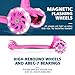 BELEEV Kick Scooter for Kids 3 Wheel Scooter for Toddlers Girls & Boys, 4 Adjustable Height, Lean to Steer with PU LED Light Up Wheels for Children from 3 to 14 Years Old (Pink-White Light)