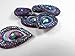 30 Pcs Purple Sparkly Iridescent Flat Back Teardrop, Circle Beads Cabochons