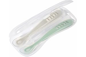 BEABA Baby's First Foods Spoon Set with Travel Case, Original Silicone Baby Spoons, Baby Essentials, Baby Spoons, Travel Set, Baby Gifts, Sage + Cloud