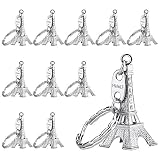 Outus 15 Pieces Eiffel Tower Keyring Retro Adornment French Souvenirs Keychains (Silver)