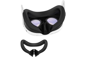 RGEEK Upgraded Silicone Face Cover for Quest 3, Nose Pad, Sweat-Proof Lightproof Non-Slip Washable Face Pad Cover for Quest 3