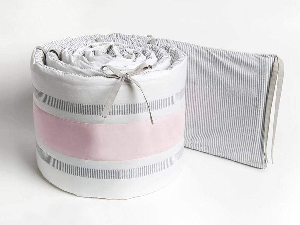 Masilo Nursery Basics Reversible Cot Bumper, Star Pink