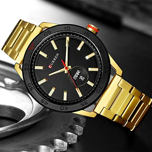 LUCAMORE Mens Fashion Dress Analog Quartz Watch with Stainless Steel Band Waterproof Date Classic Business Wrist Watches - Thumbnail 4