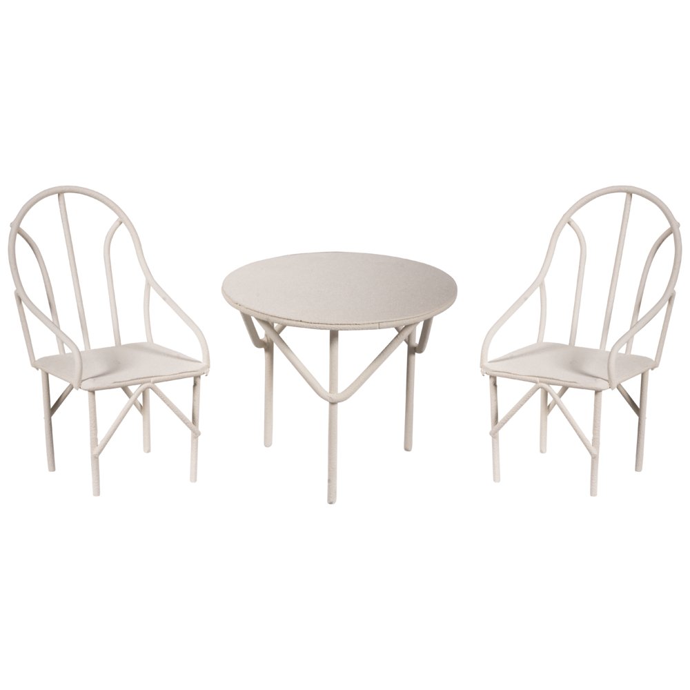 RAYHER Set of 3 Pieces 1 set white/2 Chairs + 1 Table 46066102 with 18 x 13 x 5.8 cm