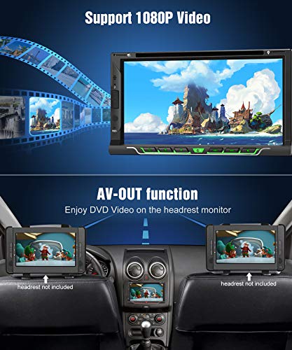 PUMPKIN Android 8.1 Car Stereo Double Din with DVD Player, GPS, WiFi, Support Fastboot, Backup Camera, Android Auto, AUX, USB SD, 7 inch Touch Screen
