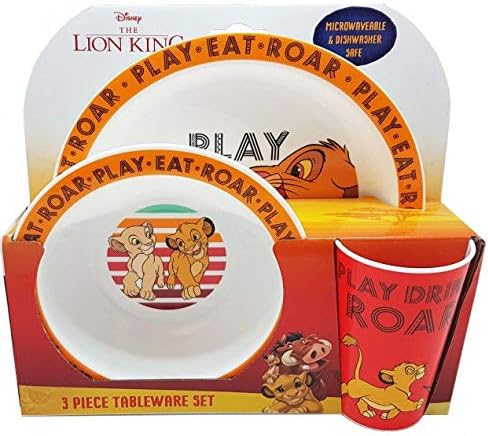 Holland Plastics Official Lion King - 3 Piece Dining Set!! Complete with Plate, Bowl & Tumbler/Beaker.