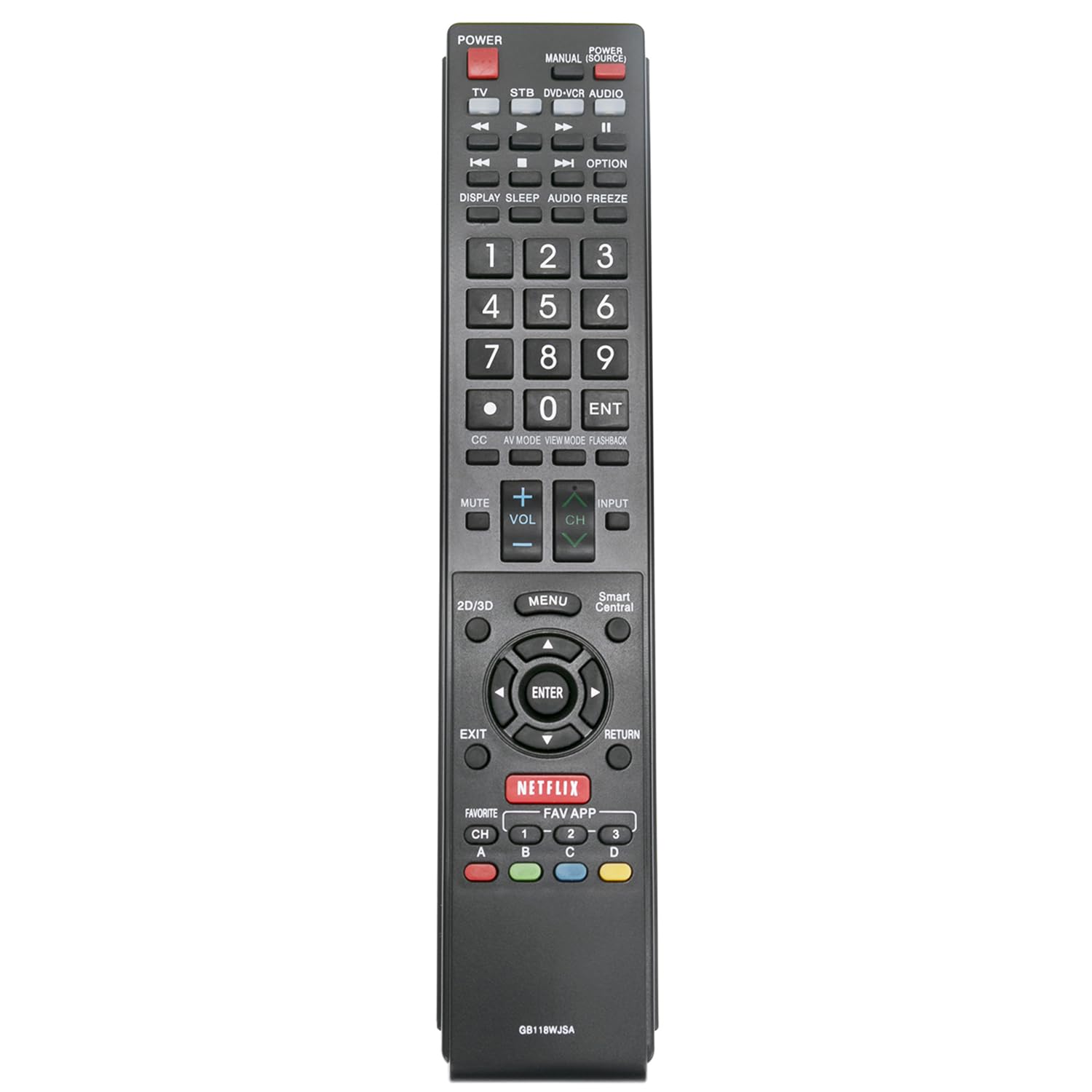 AULCMEET Replacement Remote Control GB118WJSA Fit for Sharp LIQUID CRYSTAL TELEVISION LC-70EQ10U LC-60EQ10U LC-80LE650U LC-70LE650U LC-60LE650U LC-90LE657U LC-80LE857U LC-70LE857U LC-60LE857U