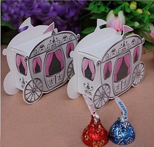 CXLKST Pumpkin Carriage Baby Girl Shower Party Favor Gift Box/Birthday G-Princess Pack of 25