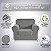 CHUN YI Stretch Armchair Sofa Slipcover 2 Piece Sofa Cover, 1 Seater Chair Slipcover Coat Soft Washable Furniture Covers with Elastic Bottom, Checks Spandex Jacquard Fabric, Small, Light Gray