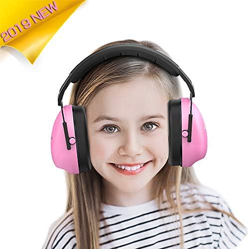 Kids Ear Protection Safety Earmuffs - Adjustable Noise Reduction Ear Muffs for Kids Toddlers Children, Ear Defenders for Shooting, Sleeping and Studying Children Ear Muffs(Pink)