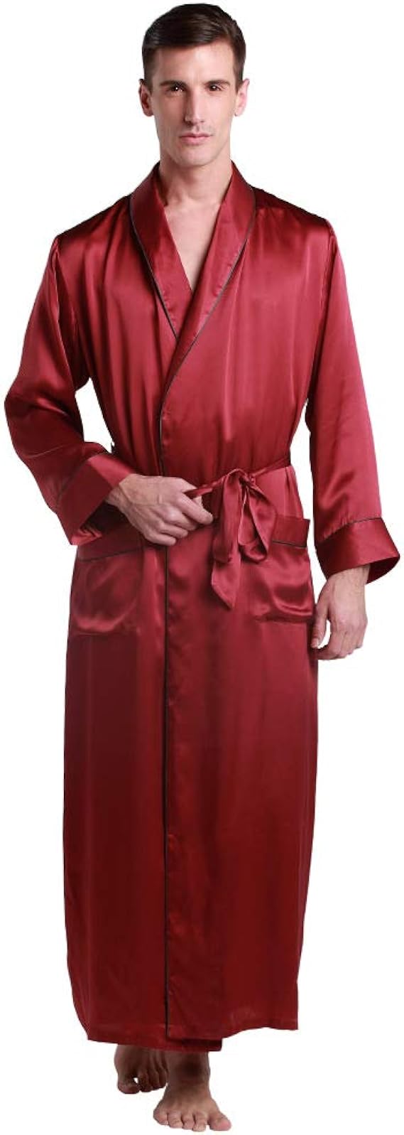 Amazon Lilysilk リリーシルク メンズ パジャマ シルクローブ 高級シルク100 長袖 静電気防止 敏感肌 乾燥肌にお勧め 耐久性のある22匁 パジャマ 通販