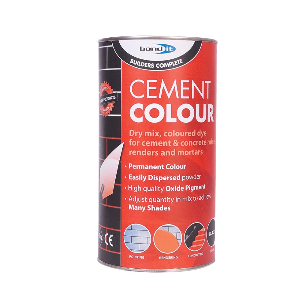 Bond-It Builders Complete BDH060BL Black Powdered Cement Dye (1 Kg) - Colours Mortar, Brick, Pointing, Render and Concrete Toner