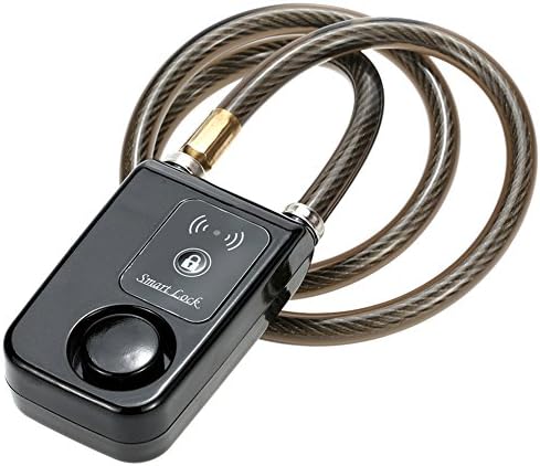 Bluetooth Lock Wire Rope Smart Lock Anti Theft Alarm Keyless Phone APP Control Waterproof ，110dB Alarm Bicycle Lock /Motorcycle/Gate Lock (Black)