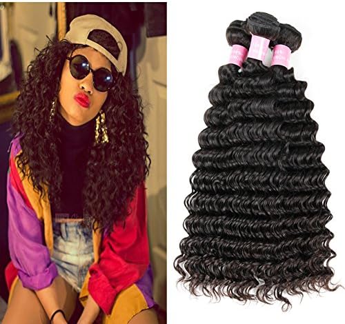 Miss GAGA 8A Deep Wave Peruvian Hair 3 Bundles Hair Extensions Weave 8-28 Inch Deep Wave Virgin Human Hair Natural Color On Sale(18 20 22)
