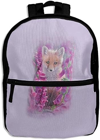 Knapsack School Foxgloves Backpack With Slippery Zipper And Large Capacity Travel For Women Girls Teens Kids